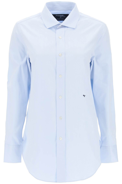 Hommegirls Cotton Twill Shirt In Light Blue (light Blue)