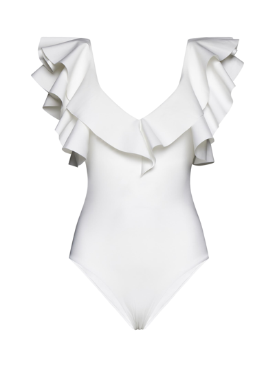 Maygel Coronel Santa One-piece Swimsuit In Off White