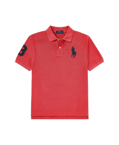 Polo Ralph Lauren Kids' Big Boys Big Pony Cotton Mesh Polo Shirt In Nantucket Red