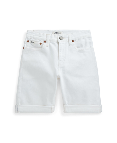 Polo Ralph Lauren Kids' Little And Toddler Boys Sullivan Slim Stretch Denim Shorts In Dell White