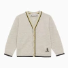 BONPOINT BABIES LOGO-EMBROIDERED WOOL CARDIGAN