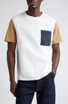 HERNO COLORBLOCK MIXED MEDIA SUPERFINE COTTON JERSEY T-SHIRT