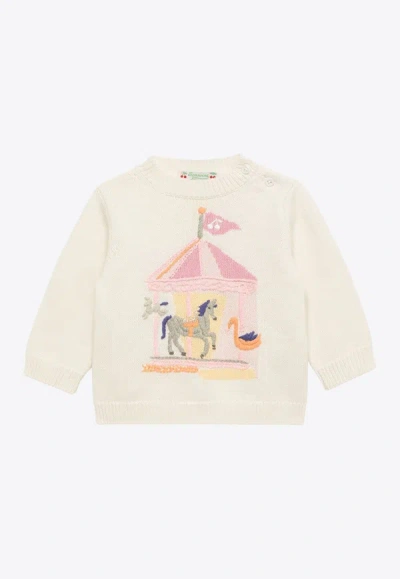 BONPOINT BABY GIRLS ALMIRE GRAPHIC-EMBROIDERY SWEATER