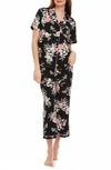 Flora Nikrooz Flora By  Annie Short Sleeve & Capri Print Pajamas In Black