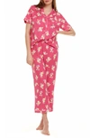 FLORA NIKROOZ FLORA BY FLORA NIKROOZ ANNIE SHORT SLEEVE & CAPRI PRINT PAJAMAS