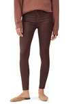 Dl1961 Florence Instasculpt Coated Mid Rise Skinny Jeans In Dark Sequoia