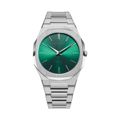 D1 Milano Watch Ultra Thin Bracelet 40 Mm In Green/silver