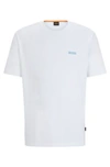 Hugo Boss Cotton-jersey T-shirt With Decorative Reflective Artwork In Natural