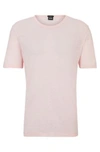Hugo Boss Regular-fit T-shirt In Linen In Light Pink
