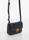 Mango Crossbody Bag With Flap Dark Navy In Blue