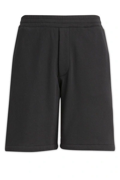 Alexander Mcqueen Logo Printed Sweat Shorts In Black Mix