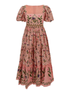 AGUA BY AGUA BENDITA LONG PINK 'ALGA PACIFICO' DRESS WITH FLORAL PRINT ALL-OVER  IN COTTON WOMAN