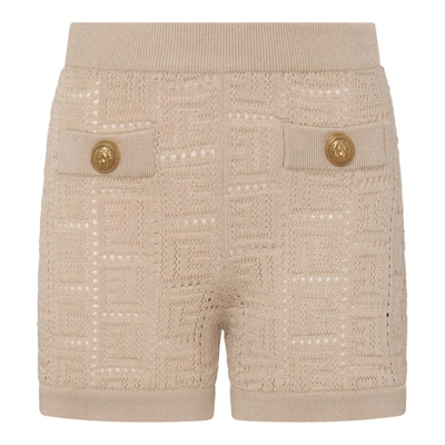 Balmain Shorts In Ficelle
