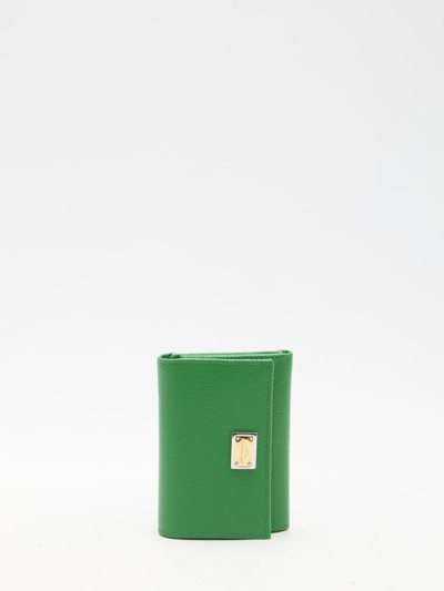 Dolce & Gabbana Bi-fold Wallet In Leather In Green