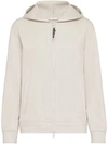 Brunello Cucinelli Cotton Zip-up Hoodie In Beige