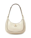 Tory Burch Robinson Spazzolato Leather Convertible Crescent Bag In Shea Butter/gold