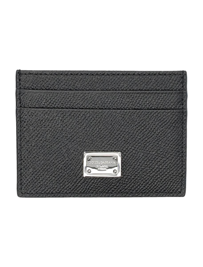 Dolce & Gabbana Mini Plaque Cardholder In Black