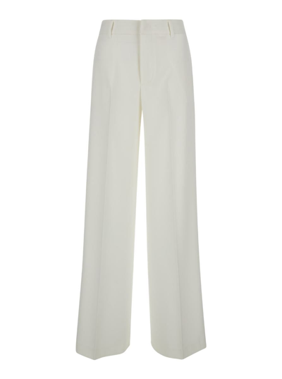 Pt Torino Lorenza Half Elasticatd Belt Trousers In White