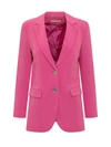 Michael Michael Kors Single-breasted Wool Blazer In Fuchsia