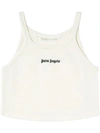 Palm Angels Logo-print Cotton Tank Top In White
