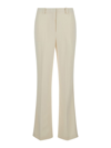 THEORY IVORY WHITE SARTORIAL PANTS WITH STRETCH PLEAT IN TECHNICAL FABRIC WOMAN