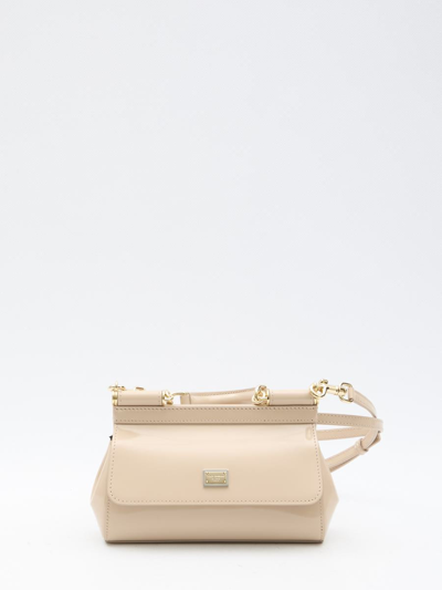 Dolce & Gabbana Small Sicily Bag In Beige