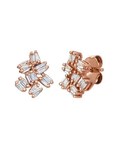 Le Vian Baguette Frenzy 14k Rose Gold 0.32 Ct. Tw. Diamond Earrings In Pink/rose Gold Tone/gold Tone