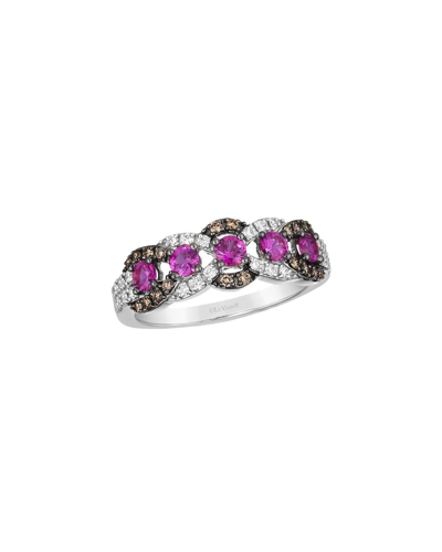 LE VIAN LE VIAN PASSION RUBY 14K 0.93 CT. TW. DIAMOND & RUBY HALF-ETERNITY STACKABLE RING