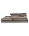 Pillow Guy Classic Cool & Crisp 100% Cotton Percale Duvet Cover Set- King/cal King Bedding In Brown