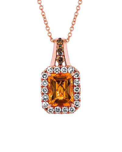 LE VIAN LE VIAN CINNAMON CITRINE 14K ROSE GOLD 1.72 CT. TW. DIAMOND & RUBY DROP PENDANT