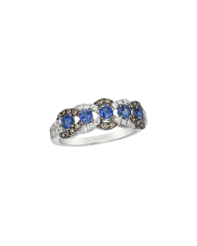 LE VIAN LE VIAN BLUEBERRY SAPPHIRE 14K 0.87 CT. TW. DIAMOND & SAPPHIRE HALF-ETERNITY STACKABLE RING