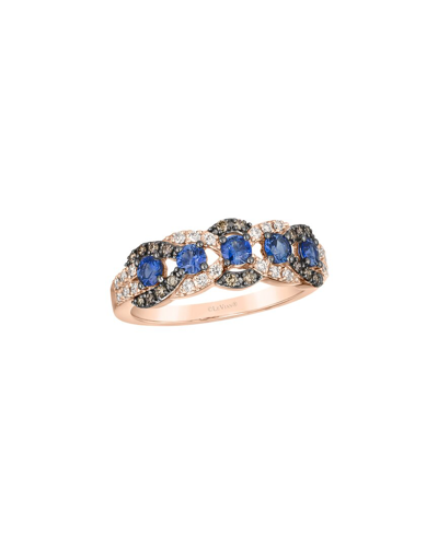 Le Vian Blueberry Sapphire 14k Rose Gold 0.87 Ct. Tw. Diamond & Sapphire Half-eternity Stackable Rin