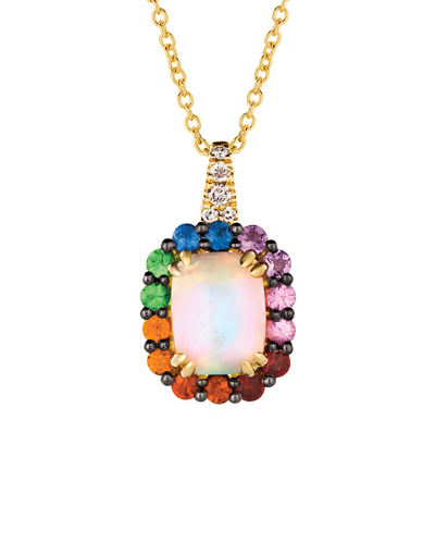 LE VIAN LE VIAN NEOPOLITAN OPAL RAINBOW 14K 1.63 CT. TW. DIAMOND & OPAL DROP PENDANT