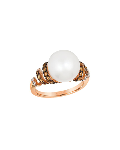 Le Vian Vanilla Pearls 14k Rose Gold 0.57 Ct. Tw. Diamond & Pearls & 11x12mm Pearl Half-eternity Coc
