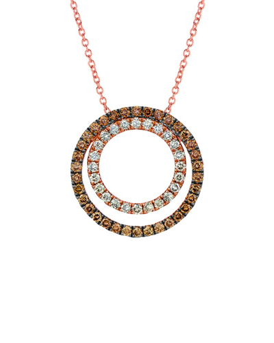 LE VIAN LE VIAN CHOCOLATE DIAMONDS 14K ROSE GOLD 0.84 CT. TW. DIAMOND CIRCLE PENDANT