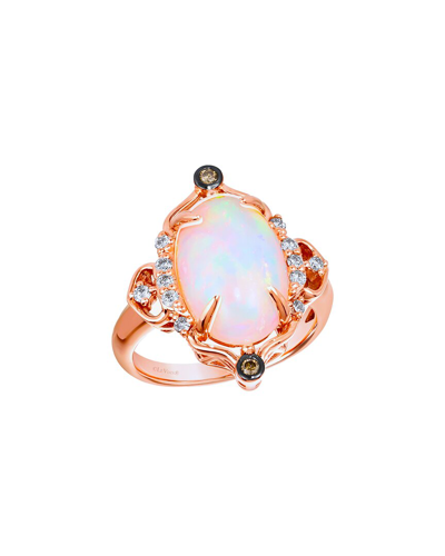 Le Vian Neopolitan Opal 14k Rose Gold 3.44 Ct. Tw. Diamond & Opal Half-eternity Cocktail Ring