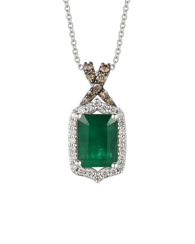 Le Vian Costa Smeralda Emeralds 14k 2.36 Ct. Tw. Diamond & Emeralds Drop Pendant In Metallic