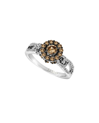 LE VIAN LE VIAN CHOCOLATE SOLITAIRE 14K 0.91 CT. TW. DIAMOND HALF-ETERNITY COCKTAIL RING