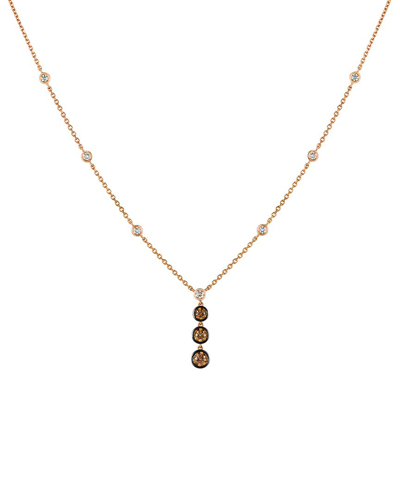 LE VIAN LE VIAN CHOCOLATE DIAMONDS 14K ROSE GOLD 1.17 CT. TW. DIAMOND DROP PENDANT NECKLACE