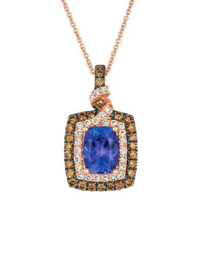 Le Vian Blueberry Tanzanite 14k Rose Gold 2.95 Ct. Tw. Diamond & Sapphire Drop Pendant
