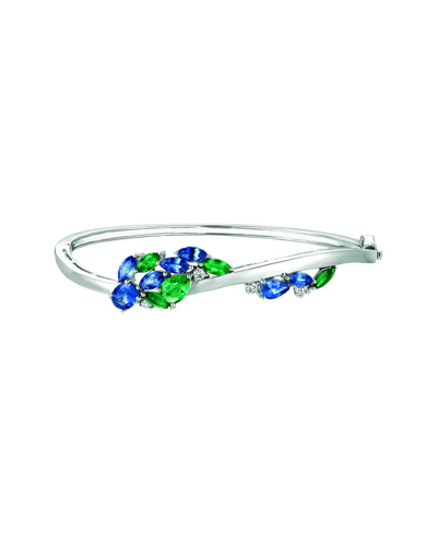 LE VIAN LE VIAN MIXED CUTS 14K 3.85 CT. TW. DIAMOND & SAPPHIRE BANGLE BRACELET