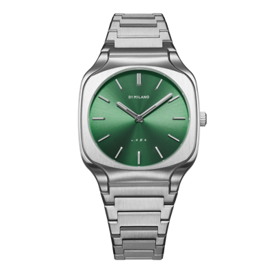 D1 Milano Watch Square Bracelet 37 Mm In Green/silver