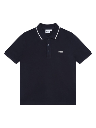 Hugo Boss Kids' Little Boy's & Boy's Logo Polo In Navy