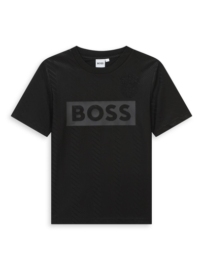 Hugo Boss Little Boy's & Boy's Logo Jersey T-shirt In Black