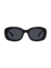 Stella Mccartney Metal Square Sunglasses In Shiny Black Smoke