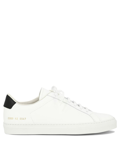 Common Projects Retro Classic Leather Sneakers In White,black