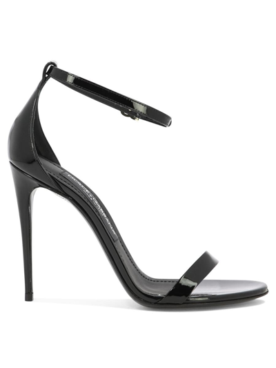 Dolce & Gabbana Kim Dolce&gabbana 105mm Patent Leather Sandals In Grey