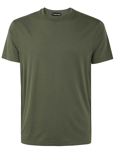 Tom Ford Cut And Sewn Crew Neck T-shirt In Green