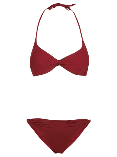 Fisico Cristina Ferrari Reg.brassiere C/estr + Slip Alto In Merlot