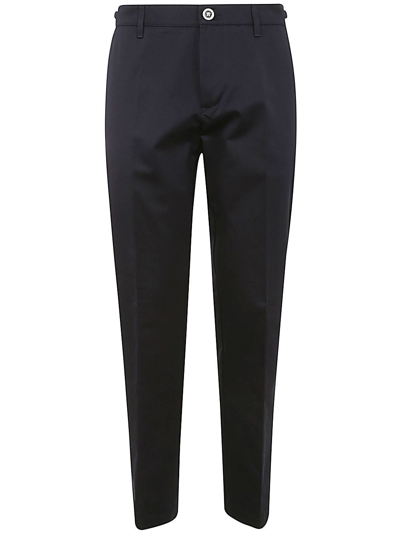 Versace Cotton Gabardine Pants In Blue